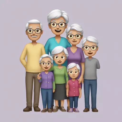 granny with family emoji