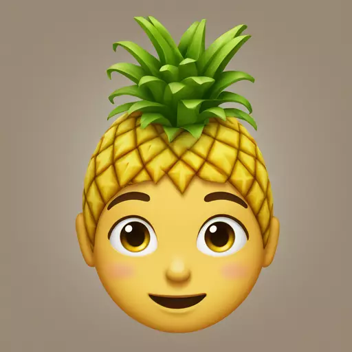 pineapple with a big face girl emoji