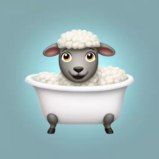 sheep in a bathtub emoji