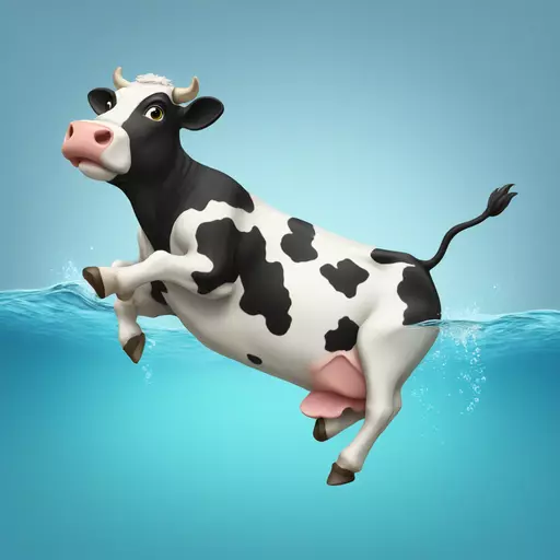 cow diving emoji