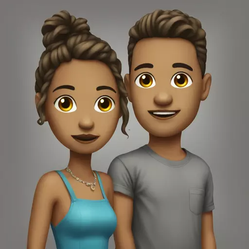 A beautiful girl and boy on the bitch emoji