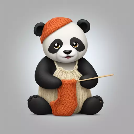 panda knitting emoji