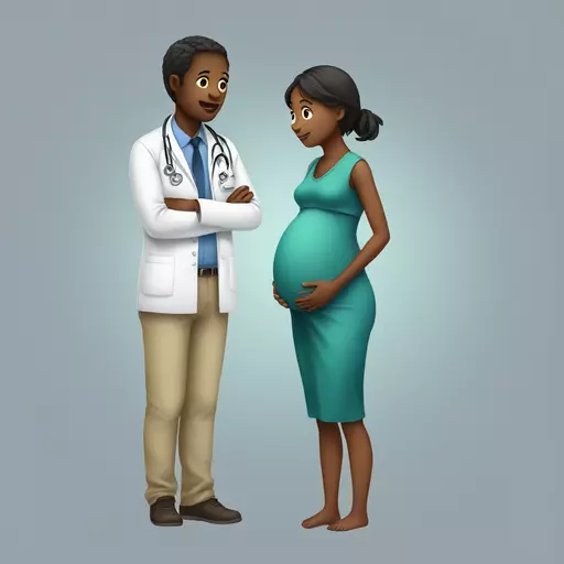 pregnant girl talking to doctor emoji
