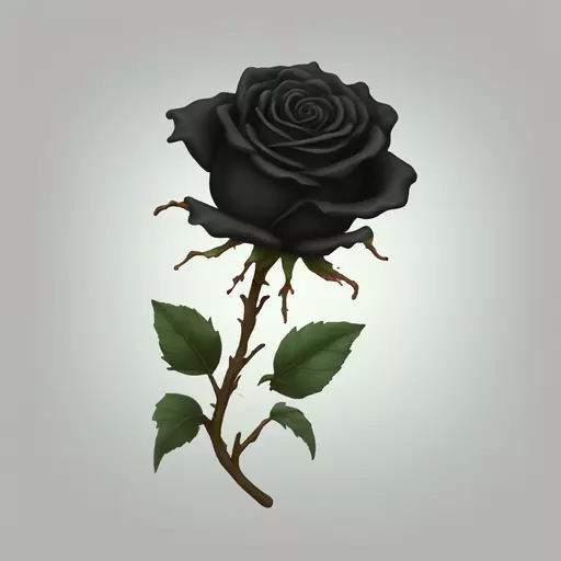 Black decaying rose emoji