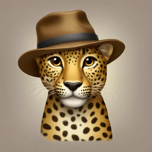 leopard with hat emoji