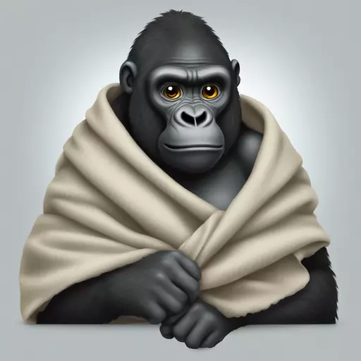 Gorilla holding a blanket emoji