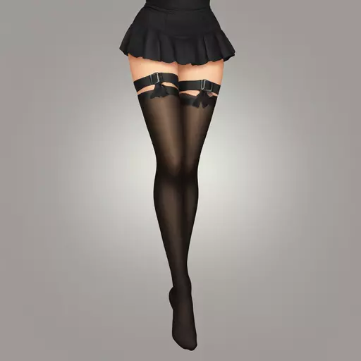 sexy black stockings with slim garter belt emoji