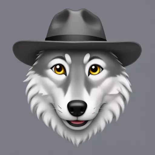 wolf with hat emoji