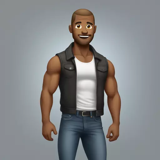 A muscular man wearing tight clothes emoji