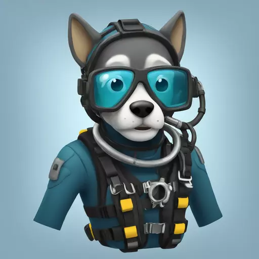 wolfy scuba diving emoji