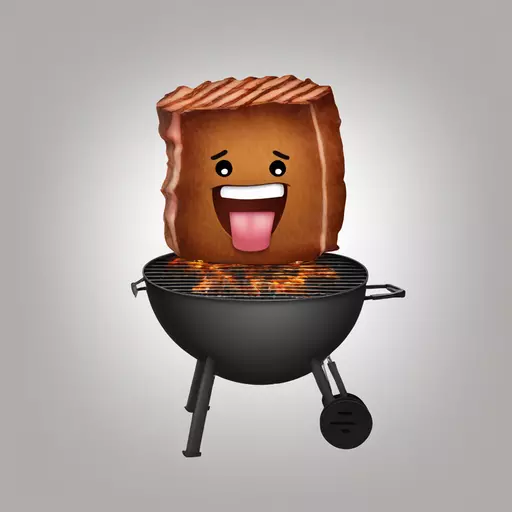 BBQ brisket sitting on a pellet grill emoji