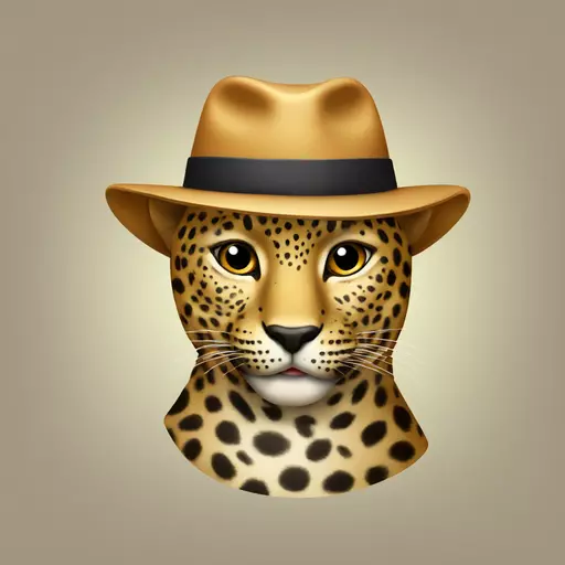 leopard with hat emoji