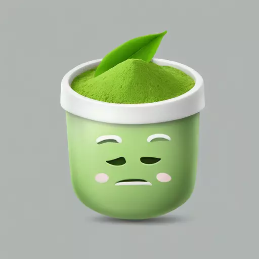 Matcha powder with green tea leaves emoji