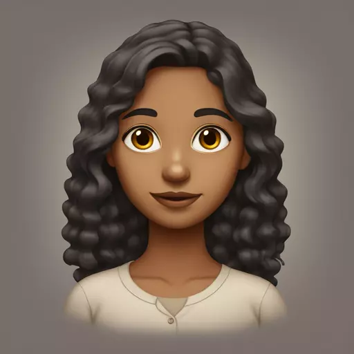 Indian girl with wavy dark brown hair and dark brown eyes emoji
