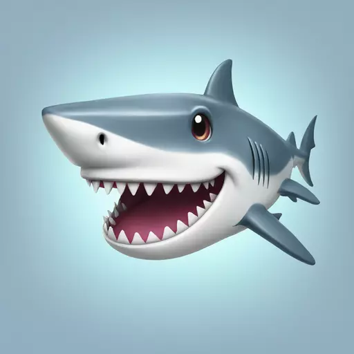 happy shark emoji