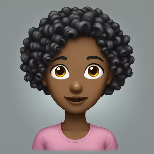 girl long black curly hair emoji
