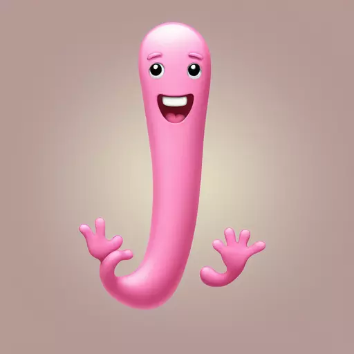 Long penis with pink head waving hello, friendly,  emoji