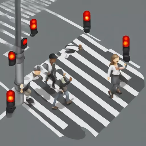 a pedestrian crossing with red light emoji