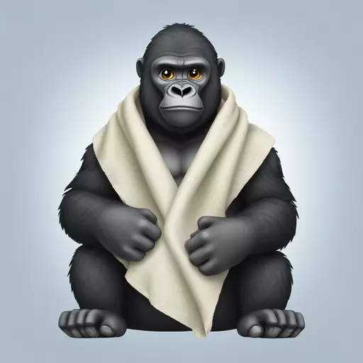 Gorilla holding a blanket emoji
