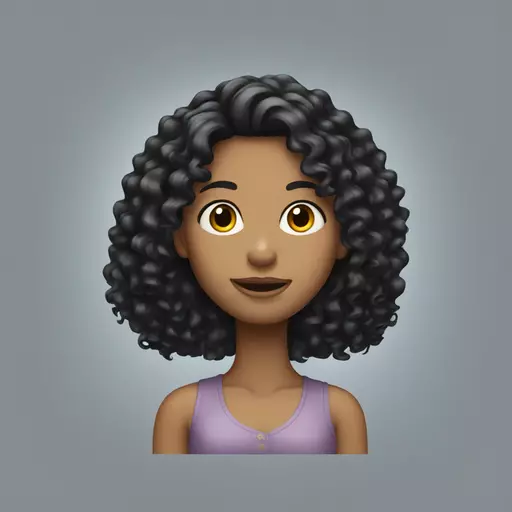 girl long black curly hair emoji