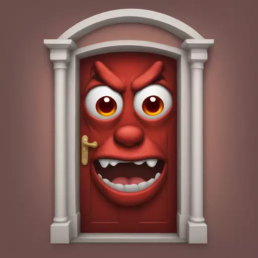 frontdoor with devil face emoji