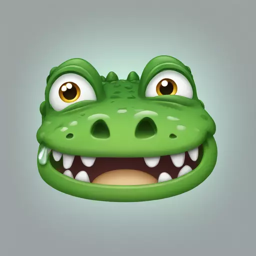 a sad crocodile crying emoji