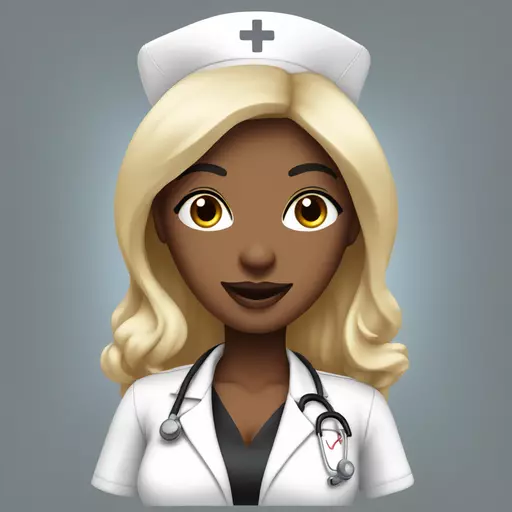 sexy nurse with cleavage and black stockings, white skin color emoji