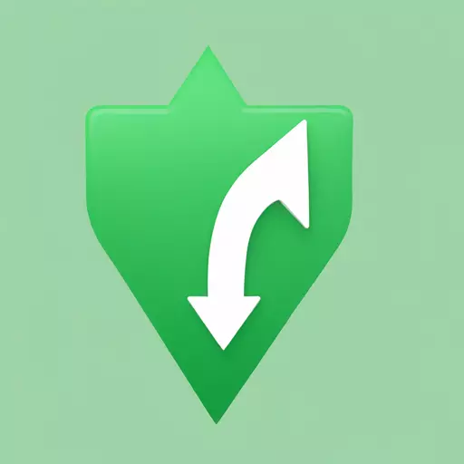 White right arrow on green background diagonally pointing upwards to the right. emoji