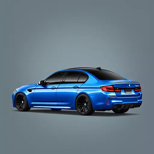 BMW M5 2018 plate wide body kit marina blue body and black rims emoji