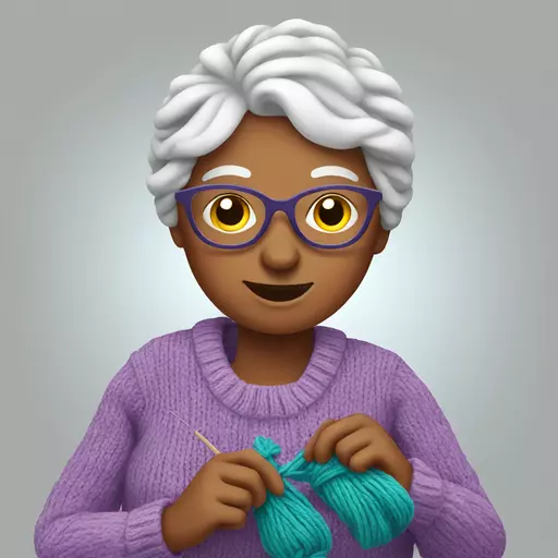 granny knitting emoji
