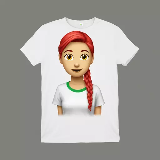 Mädchen mit grünen Haaren und rotem T-Shirt emoji