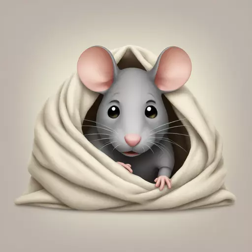 a rat in a blanket emoji