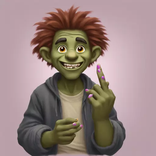 a troll:🧌 is painting his nails 💅 emoji