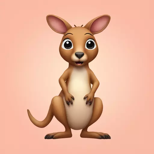 Kangaroo with a grapefruit for a body  emoji