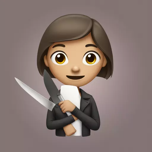A girl with a knife emoji