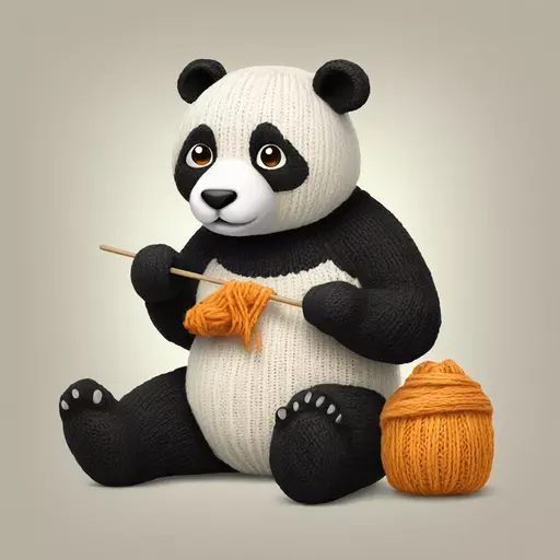 panda knitting emoji
