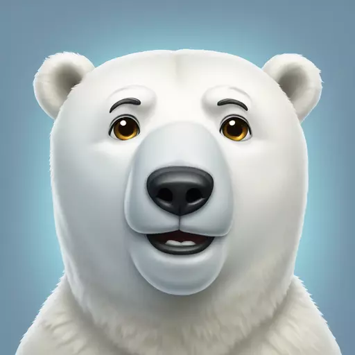 Polar bear has narrow eyes emoji