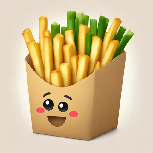 BOX OF LARGE FRENCH FRIES WITH SPRING ONION emoji