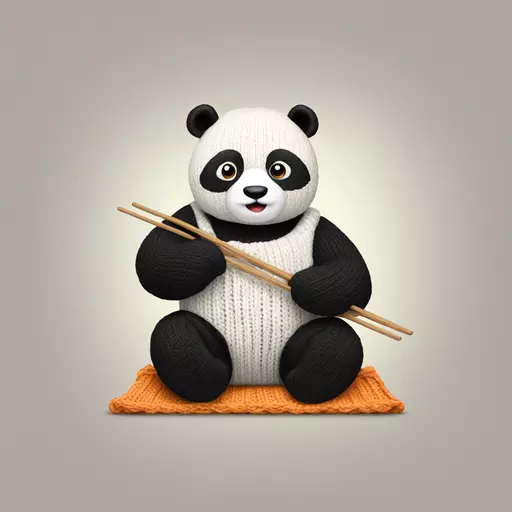 panda knitting emoji