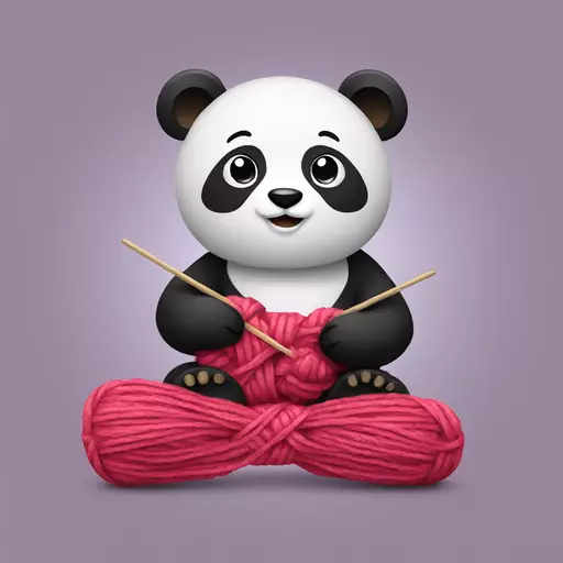 panda knitting emoji