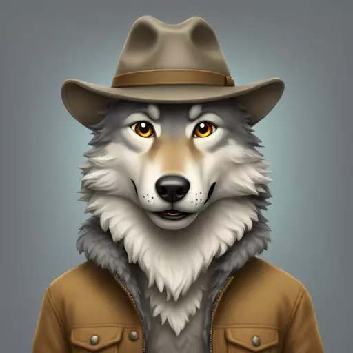 wolf with hat emoji