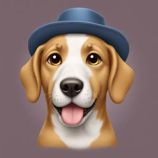dog with hat emoji