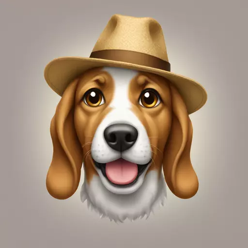 dog with hat emoji
