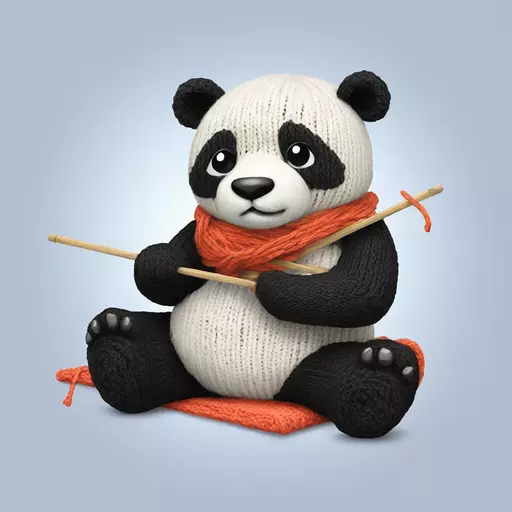 panda knitting emoji