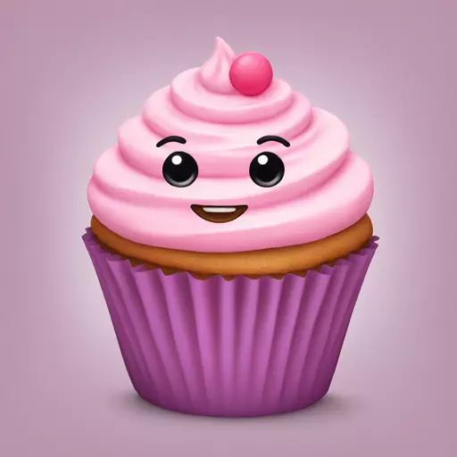 cupcake with  light pink frosting emoji