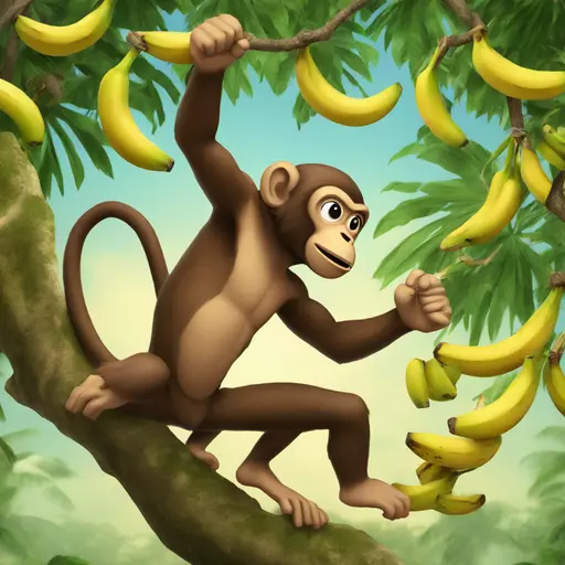 monkey throwing explosive bananas while in tree fighting king konh emoji