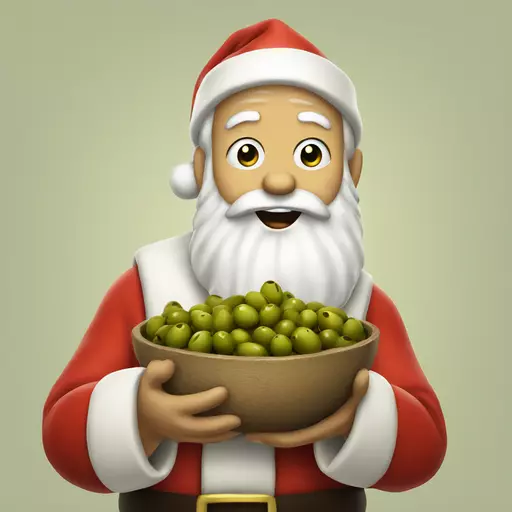 Santa Claus eating olives emoji
