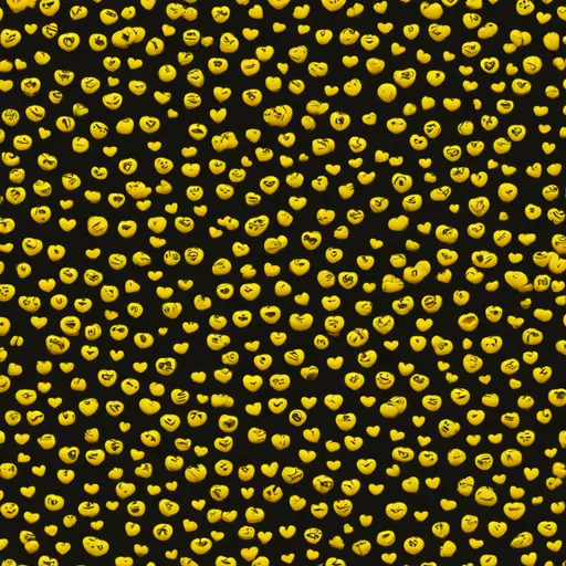 A black and yellow heart with gradient emoji