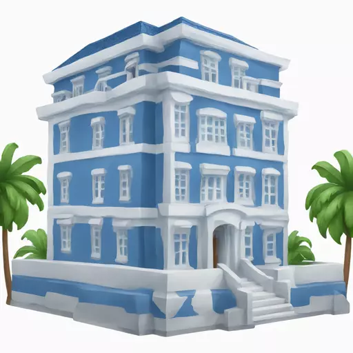 Epstien island blue and white building  emoji