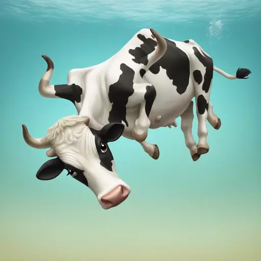 cow diving emoji
